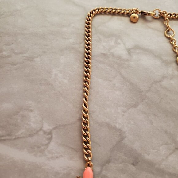 🧡 J.Crew Orange Iridescent Rhinestones Crystal Cluster Statement Necklace 🧡 - Picture 7 of 15